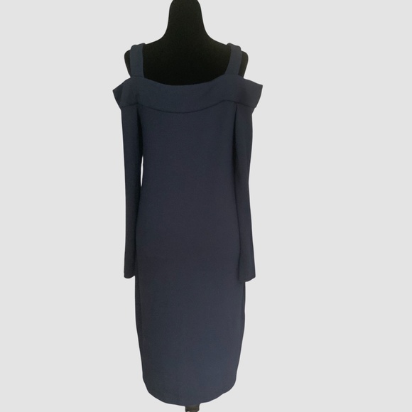 Anthropologie NWT Bailey/44 Metro Navy Blue Sweatshirt Cold Shoulder Dress S - Picture 3 of 11